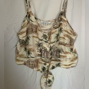 American Eagle Beachy Cropped Tank Top